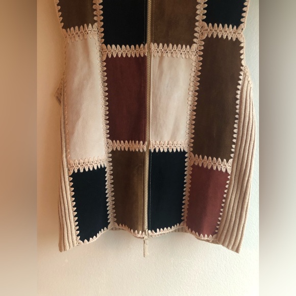 Designers Studio Original 100% Genuine Leather Brown Design Full Zip Vest Size L - Picture 5 of 12